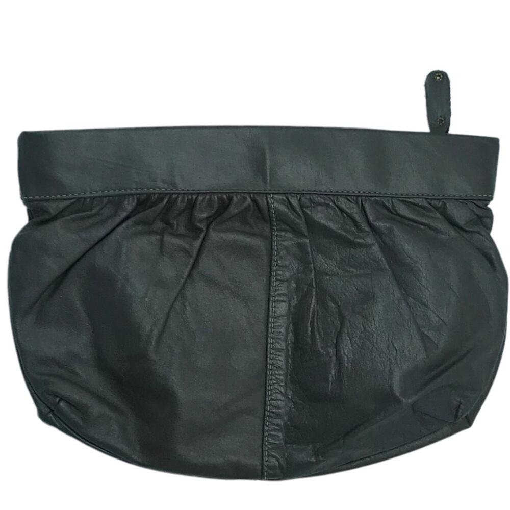 BILL DORF  Vintage Gray Leather Clutch Bag